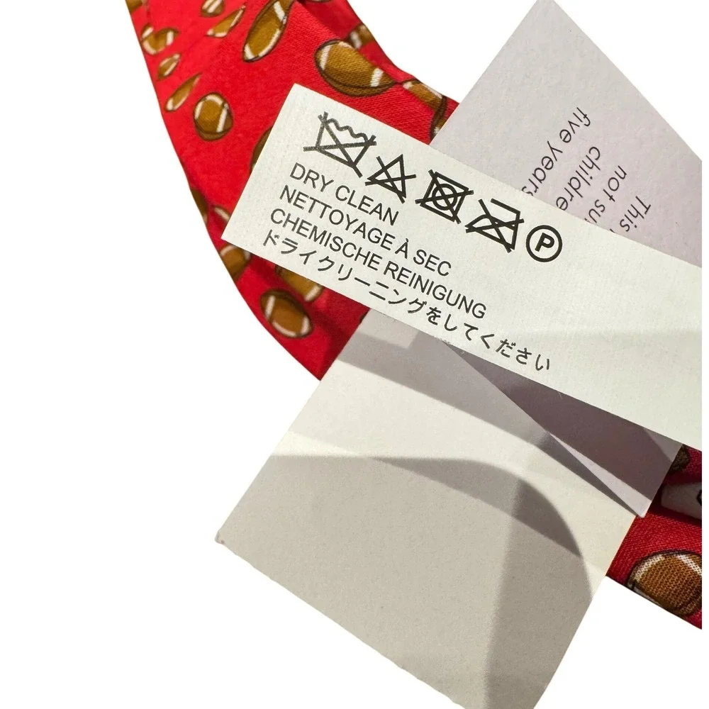 Crewcuts J.Crew Boys Cotton Necktie Red Football Print Kids Tie 42